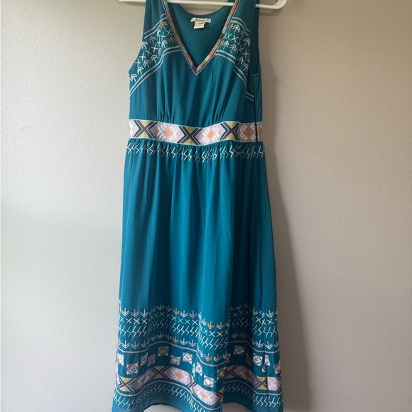 Sundance Anella Teal Sleeveless Summer Dress size 4 - Picture 2 of 6